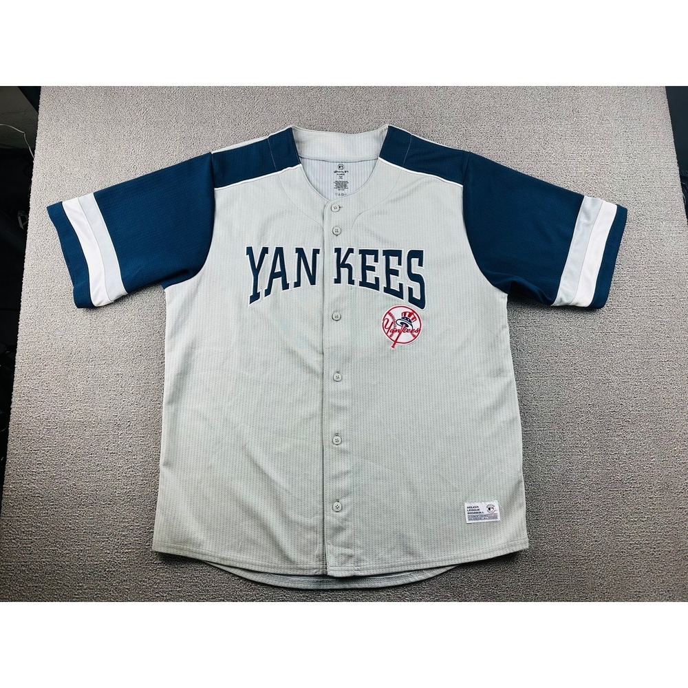 Vintage Dynasty New York Yankees Jersey Men XL Gray Colorblock MBL Baseball 90s